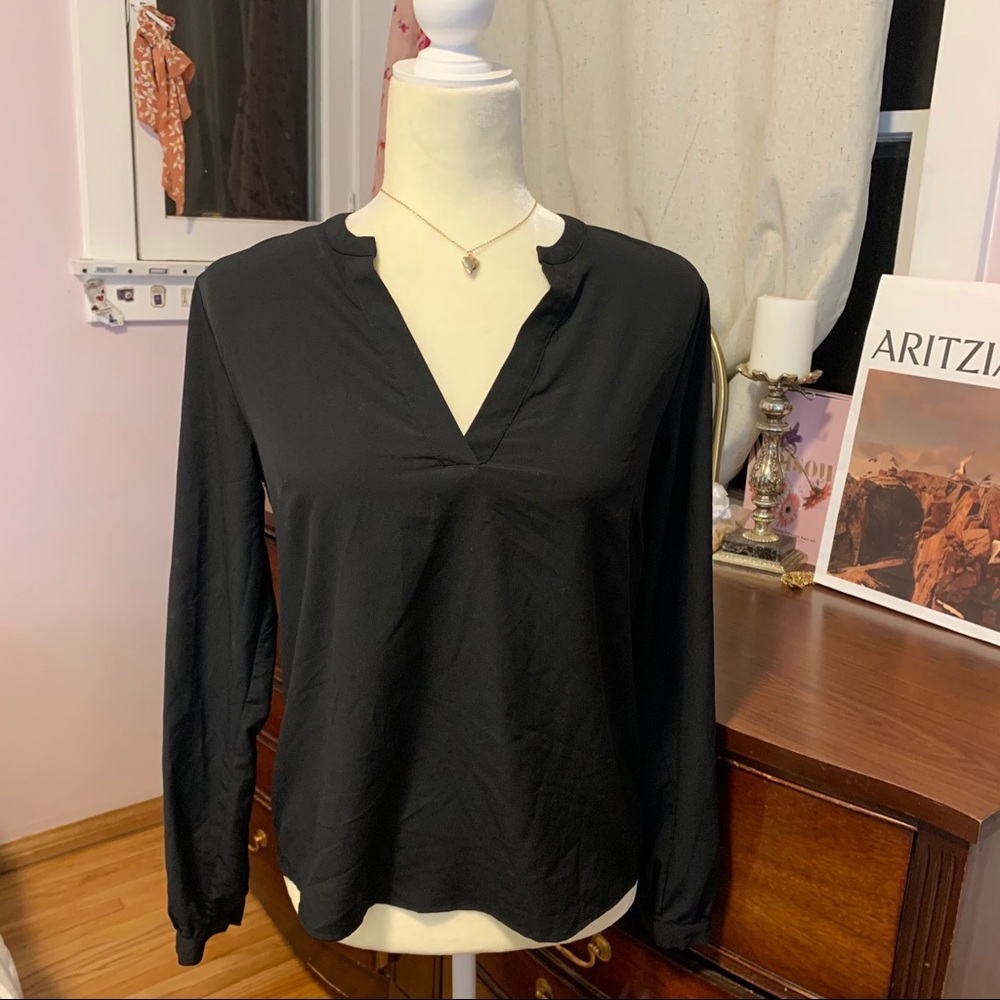 Black v neck blouse